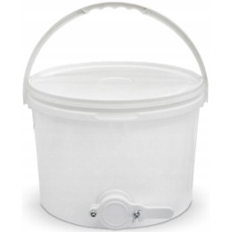 Siūlome medaus indą/nusodintuvą su dangteliu, vožtuvu ir rankena - labai geras lenkiškas gaminys!