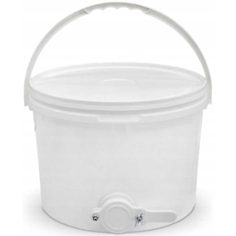 Siūlome medaus indą/nusodintuvą su dangteliu, vožtuvu ir rankena - labai geras lenkiškas gaminys!