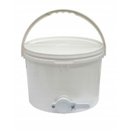 Siūlome medaus indą/nusodintuvą su dangteliu, vožtuvu ir rankena - labai geras lenkiškas gaminys!