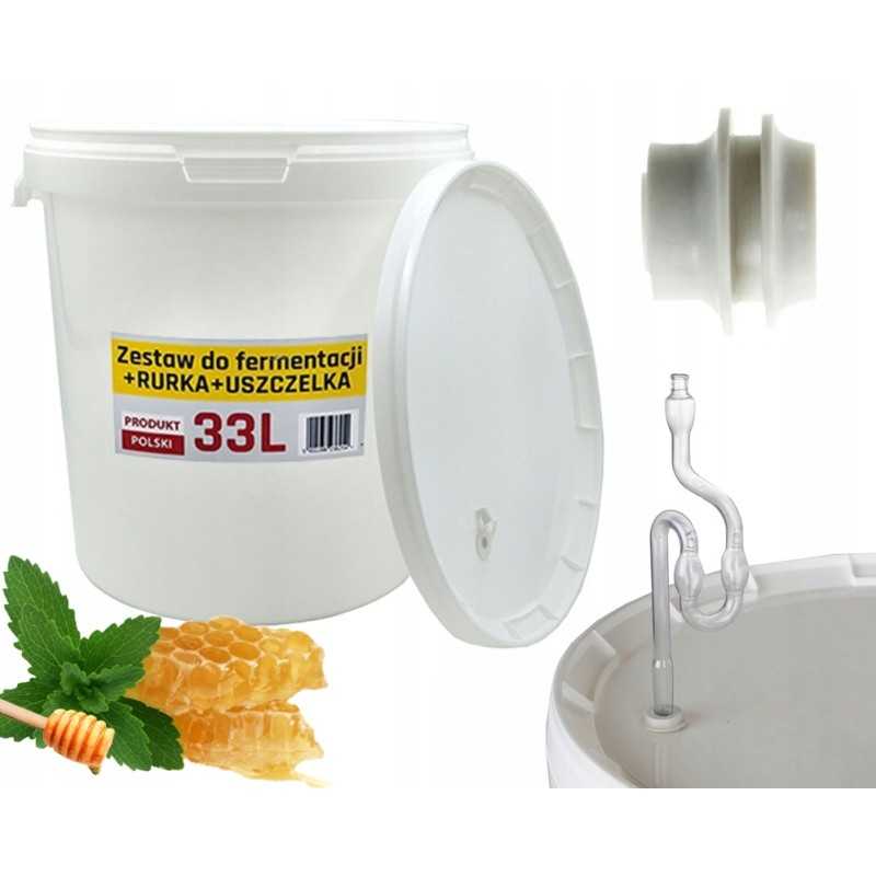 🍇_xDF47_ fermentacijos rinkinys: 33l kibiras + sandariklis + vamzdelis