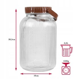 Stiklinis indas, fermentacijos indas, 3-5l, vynui, marinavimo produktams