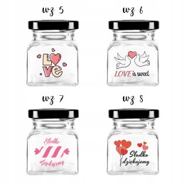 Kvadratinis stiklinis 120 ml indas su 53 mm metaliniu dangteliu ir spauda