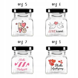 Kvadratinis stiklinis 120 ml indas su 53 mm metaliniu dangteliu ir spauda