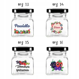 Kvadratinis stiklinis 120 ml indas su 53 mm metaliniu dangteliu ir spauda