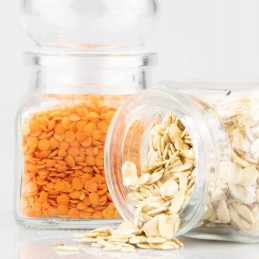 12 x sandarių stiklainių su stikliniu dangteliu rinkinys, 150ml