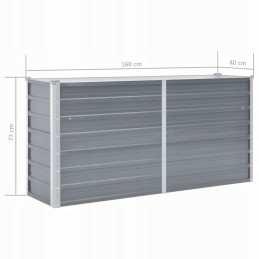 Raised Galvanized Steel Planter 160x40x77cmGray