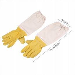 Ilgos bitininkystės pirštinės aviliui, XL, drobė + avikailis