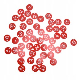50 vnt apvalios sunumeruotos avilio etiketės 1-50
