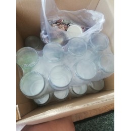 Stiklainis 0,9l 900ml 16 vnt su dangteliu