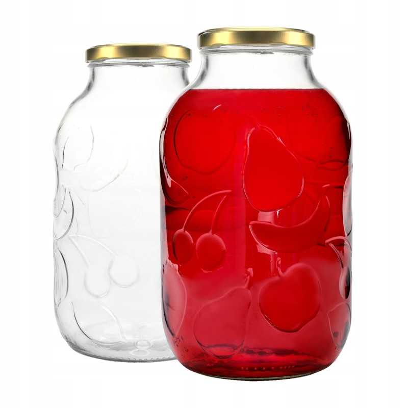 5l stiklinis indelis - su vaisių raštais