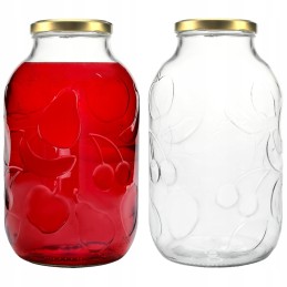 5l stiklinis indelis - su vaisių raštais