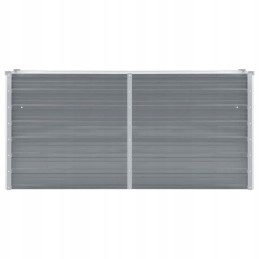 Raised galvanized steel planter 160x40x77 cm gray
