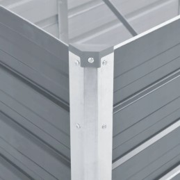 Raised galvanized steel planter 160x40x77 cm gray