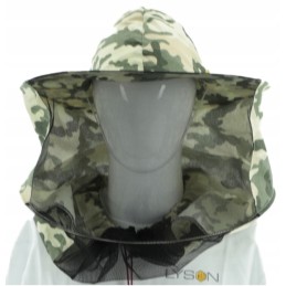 Camo bitininkystės kepurė - universalus dydis - Łysoń firmos 🌿 tinklelis priekyje, drobė nugaroje