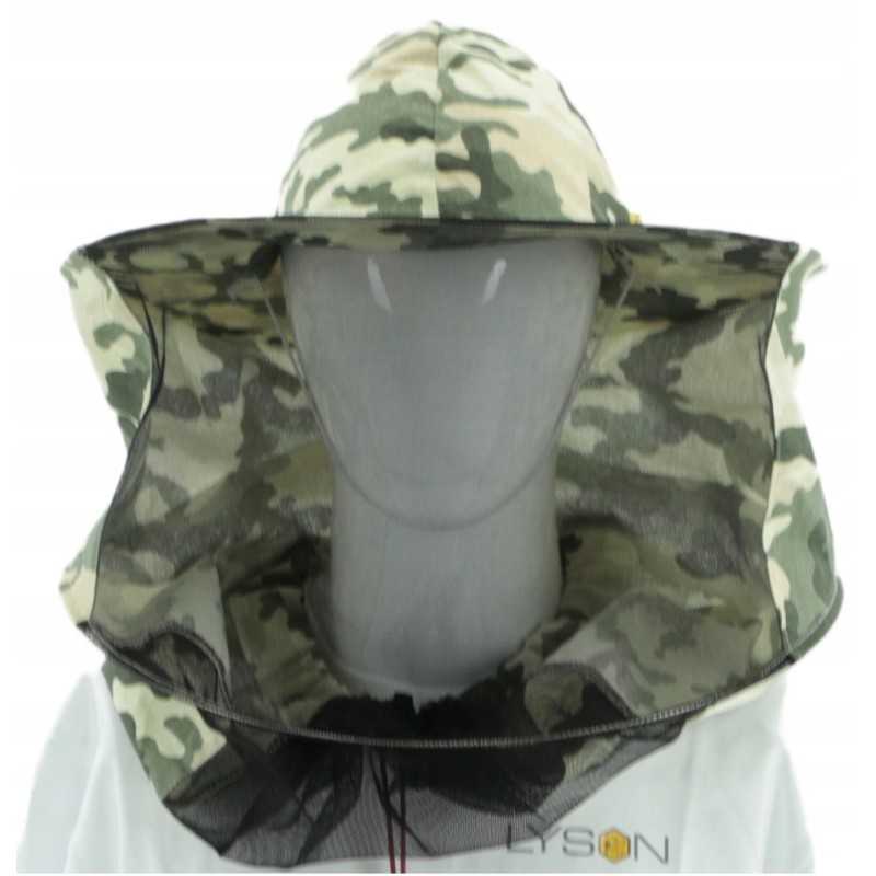 Camo bitininkystės kepurė - universalus dydis - Łysoń firmos 🌿 tinklelis priekyje, drobė nugaroje
