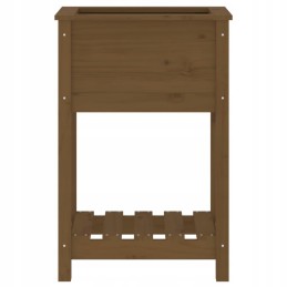 Honey brown flowerpot with shelf 54x34 5x81 cm pine wood