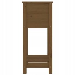 Honey brown flowerpot with shelf 54x34 5x81 cm pine wood