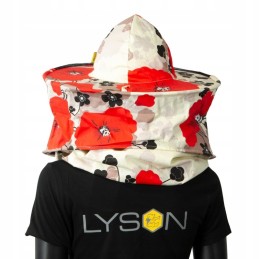 Bitininkystės kepurė su gėlėmis (medvilnė + drobė)