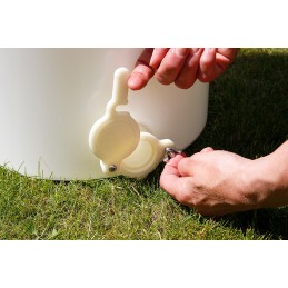 plastikinis skaidrintuvas su dangteliu medui 33l + išleidimo vožtuvas + 10 dovanų
