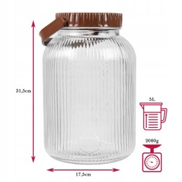 Stiklinis indas marinavimo fermentacijai, 5l, vynui, marinavimo produktams