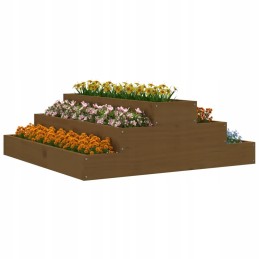 Vidaxl puķu pods medus brūns 80x80x27 cm priedes masīvkoks