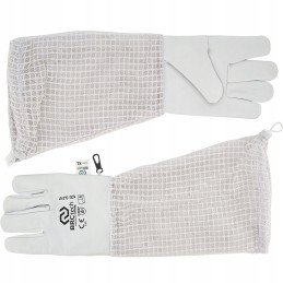 Bitininkystės pirštinės odinės tinklelio r xl baltos