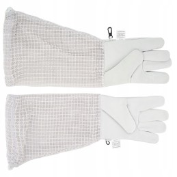 Bitininkystės pirštinės odinės tinklelio r xl baltos