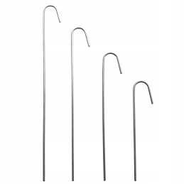 Metaliniai smeigtukai įvairių tipų agrotekstilei, agrotekstilei ir geotekstilei tvirtinti prie žemės, taip pat smeigtukai kurmių