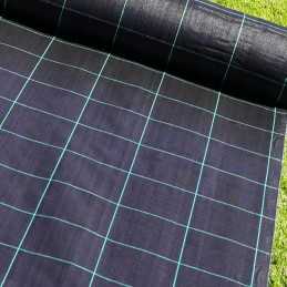 Juoda agrotekstilė nuo piktžolių, tvirta, lenkiška, 105 cm x 1 metras, 100 g/m² smeigtukai