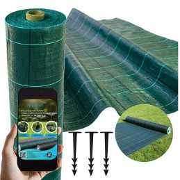 Stipri žalia agrotekstilė nuo piktžolių, lenkiška, 105 cm x 1 metras, 100 g/m² smeigtukai