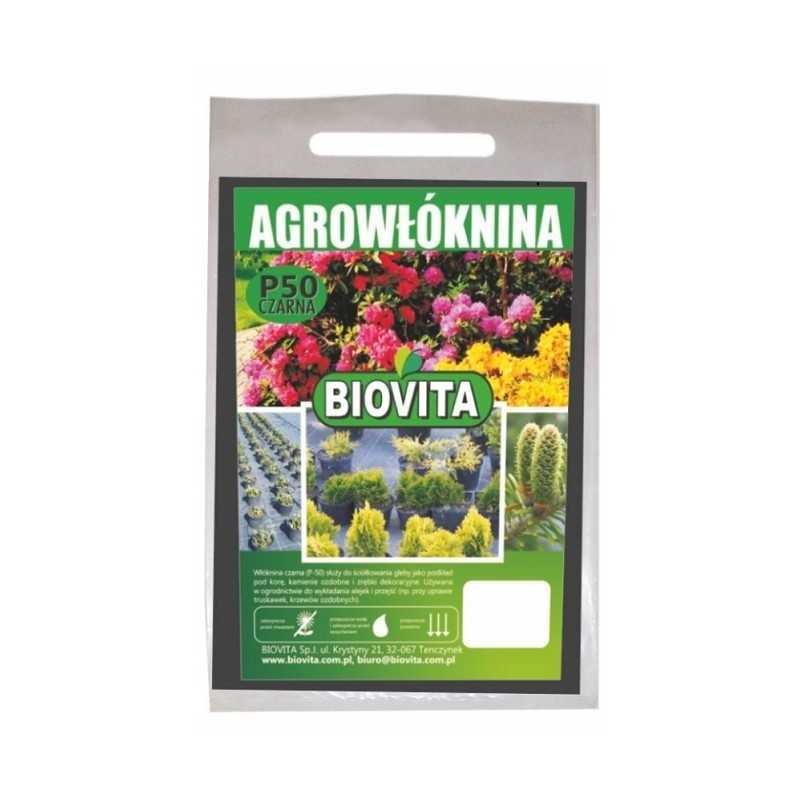 Agrotekstilės mulčiavimas p-50 juodas 1,6m x 5m biovita