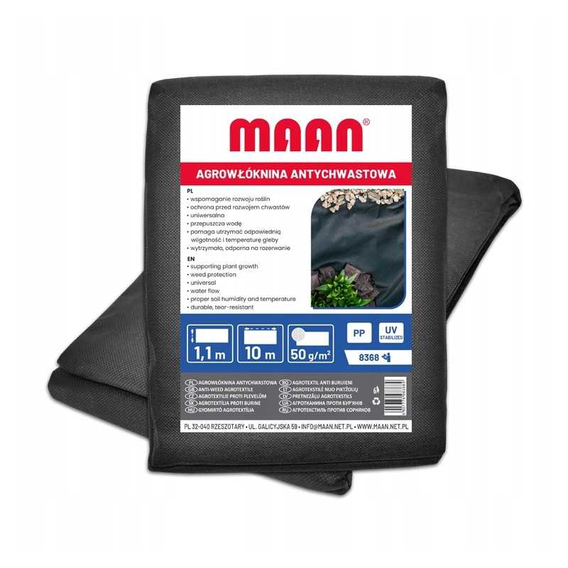 Agrotekstilės mulčiavimas (nuo piktžolių) maan juodas 110 x 1000cm 50g/m²