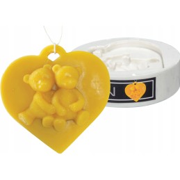 Silikono formos meškiukai ant širdies fs321 vaško dovana