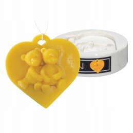 Silikono formos meškiukai ant širdies fs321 vaško dovana