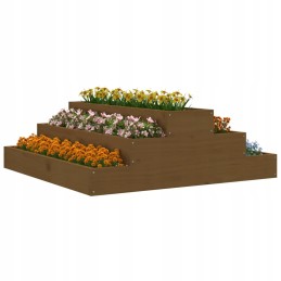 Vazonas medaus rudas 80x80x27 cm medžio masyvo padažas