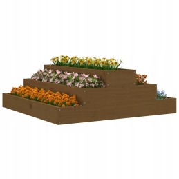 Honey brown flowerpot 80x80x27 cm solid wood sos