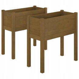 Vidaxl dārza podi 2 gab medus brūna 70x31x70 cm priede