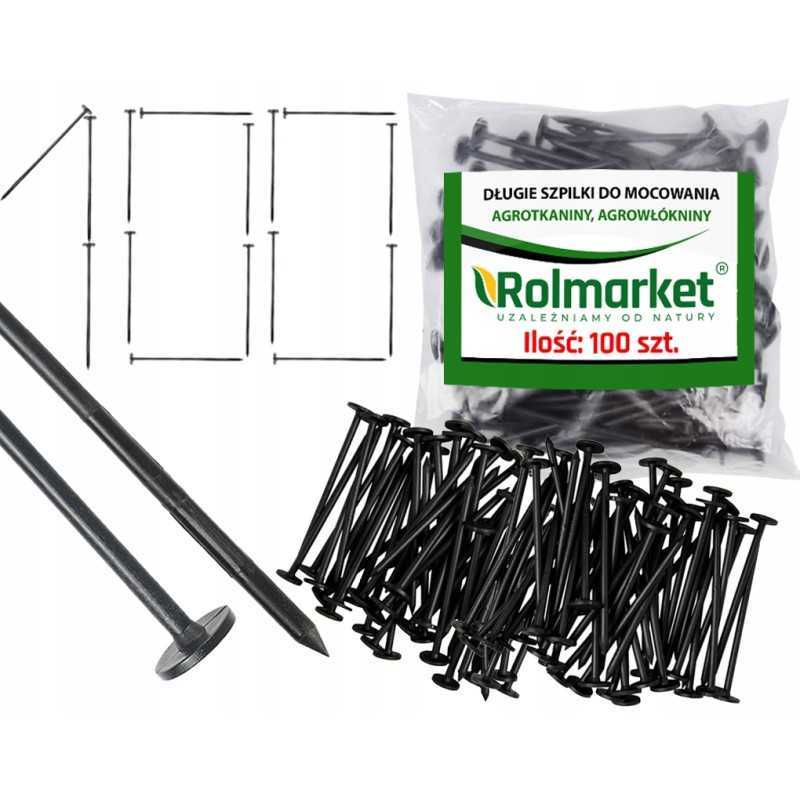 ✨ 12 cm plastikiniai kaiščiai agrotekstilei ir agrotekstilei tvirtinti sak100r (100 vnt.)