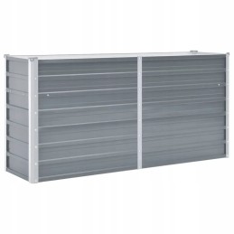 Vidaxl pacelts puķupods no cinkota tērauda 160x40x77 cm pelēks