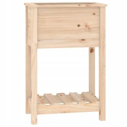 Vidaxl puķu pods ar polku 54x34 5x81 cm priedes masīvkoka