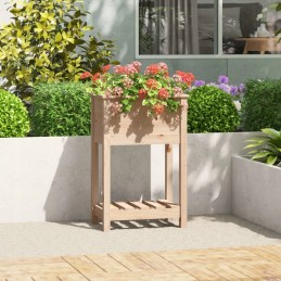 Vidaxl puķu pods ar polku 54x34 5x81 cm priedes masīvkoka