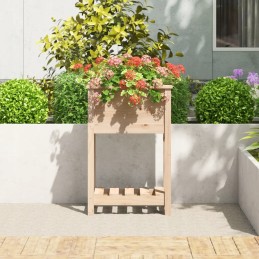 Vidaxl puķu pods ar polku 54x34 5x81 cm priedes masīvkoka