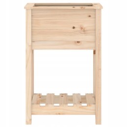 Vidaxl puķu pods ar polku 54x34 5x81 cm priedes masīvkoka