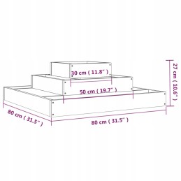 Vidaxl puķu pods 80x80x27 cm priedes masīvkoka
