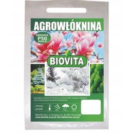 Agrotextile p-50 1,6x5m balti biovita krūmai, žemėje žiemojantys augalai