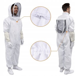 Bitininkystės kostiumas su XL dydžio užtrauktuku ir XL dydžio pirštinėmis