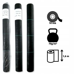 Agrotekstilės kilimėlis nuo piktžolių 1,6 m x 10 m 70 g juodos agrotekstilės