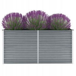 Vidaxl paaugstināts augu pods izgatavots no cinkota tērauda, 160x40x77 cm, pelēks