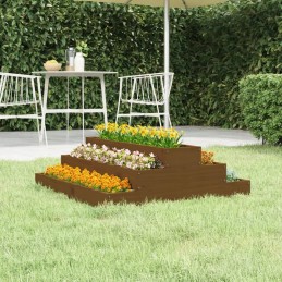 Honey brown flowerpot 80x80x27 cm solid wood sos