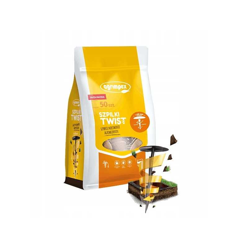 agrimpex twist agrotekstilės kaiščiai, juodi, 50 vnt.